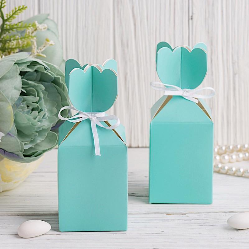 25 Vase Wedding Favor Boxes with Satin Ribbons
