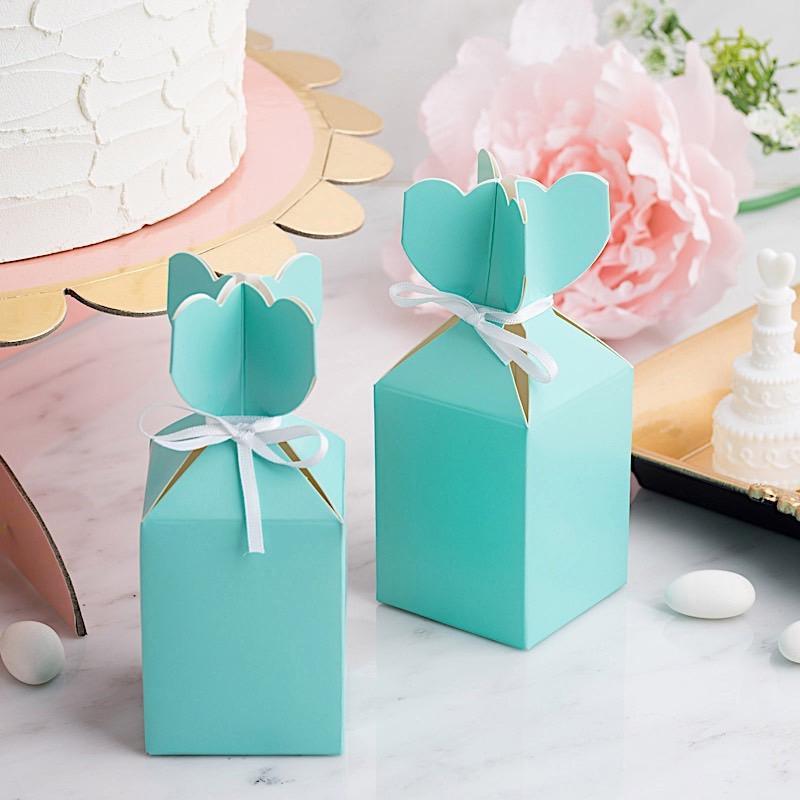 25 Vase Wedding Favor Boxes with Satin Ribbons