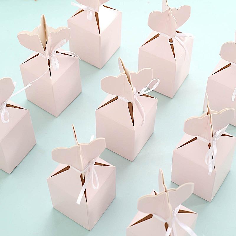 25 Vase Wedding Favor Boxes with Satin Ribbons