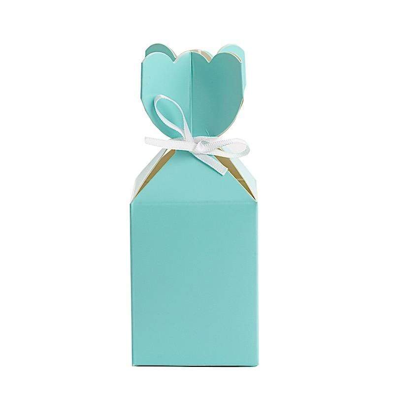 25 Vase Wedding Favor Boxes with Satin Ribbons BOX_FLO_TURQ