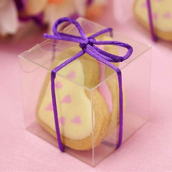 25 Wedding Favor Boxes with Glossy Outside Finish 2" x 2" x 2" - Clear BOX_2x2_CLR