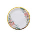 25 White Round Paper Plates with Floral Design and Gold Rim - Disposable Tableware DSP_PPR0024_7_GOLD