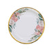25 White Round Paper Plates with Floral Design and Gold Rim - Disposable Tableware DSP_PPR0024_9_GOLD