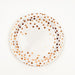 25 White Round Paper Plates with Rose Gold Polka Dots - Disposable Tableware DSP_PPR0002_7_WHTRG