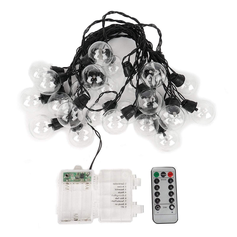 26 ft long 25 LED String Lights Battery Operated Garland - Warm White LED_BALL05_CLR