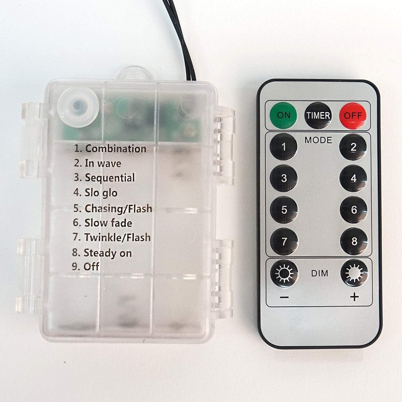 26 ft long 25 LED String Lights Battery Operated Garland - Warm White LED_BALL05_CLR