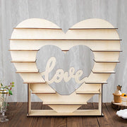 26" Heart Shaped 8 layer Double Sided Wood Cupcake Dessert Stand - Natural CAKE_WOD015_NAT