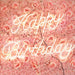26" long LED Happy Birthday Neon Light Sign - Warm White LED_NEOSIGN01_BDAY_CLR