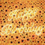 26" long LED Happy Birthday Neon Light Sign - Warm White LED_NEOSIGN01_BDAY_CLR