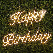 26" long LED Happy Birthday Neon Light Sign - Warm White LED_NEOSIGN01_BDAY_CLR
