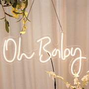 26" long LED Oh Baby Neon Light Sign - Warm White LED_NEOSIGN01_BABY_CLR