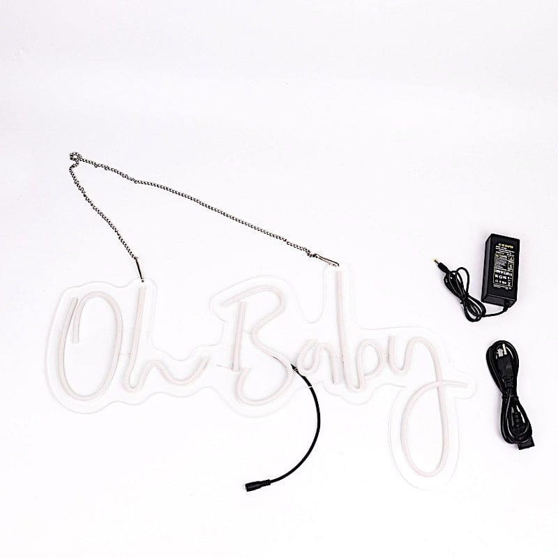 26" long LED Oh Baby Neon Light Sign - Warm White LED_NEOSIGN01_BABY_CLR