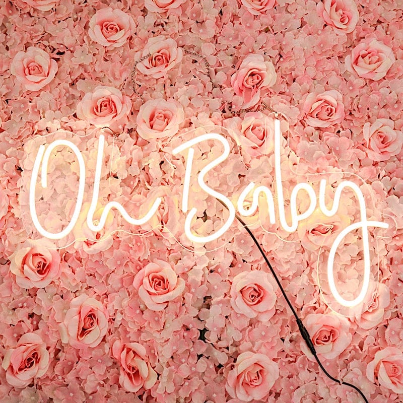 26" long LED Oh Baby Neon Light Sign - Warm White LED_NEOSIGN01_BABY_CLR