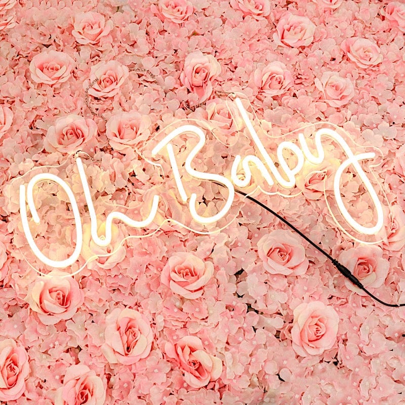 26" long LED Oh Baby Neon Light Sign - Warm White LED_NEOSIGN01_BABY_CLR