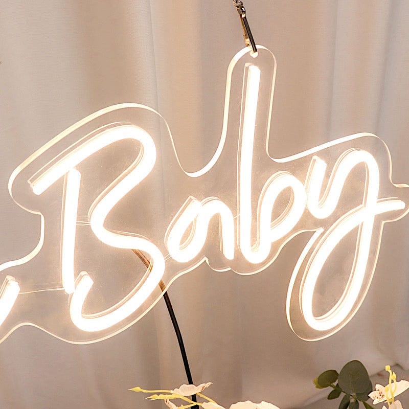 26" long LED Oh Baby Neon Light Sign - Warm White LED_NEOSIGN01_BABY_CLR