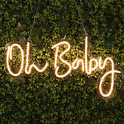 26" long LED Oh Baby Neon Light Sign - Warm White LED_NEOSIGN01_BABY_CLR