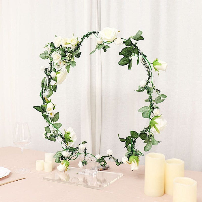 26" Round Acrylic Floral Hoop Standing Wreath Centerpiece Ring - Clear WOD_HOPPLST1_24_CLR