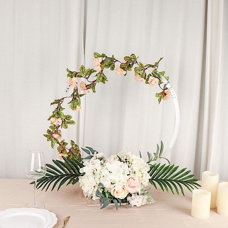 26" Round Acrylic Floral Hoop Standing Wreath Centerpiece Ring - Clear WOD_HOPPLST1_24_CLR