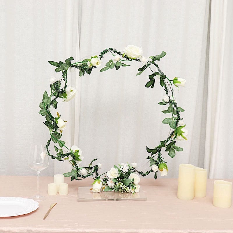 26" Round Acrylic Floral Hoop Standing Wreath Centerpiece Ring - Clear WOD_HOPPLST1_24_CLR