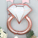 26" tall Extra Large Diamond Wedding Ring Mylar Foil Balloon - Rose Gold and White BLOON_FOL0012_25