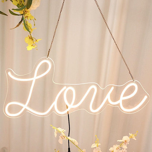 27" long LED Love Neon Light Sign - Warm White LED_NEOSIGN01_LOVE_CLR