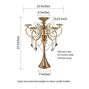 27" Metal Candelabra Candle Holder Wedding Centerpiece