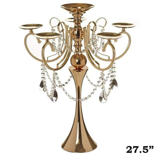 27" Metal Candelabra Candle Holder Wedding Centerpiece CHDLR_038_GOLD