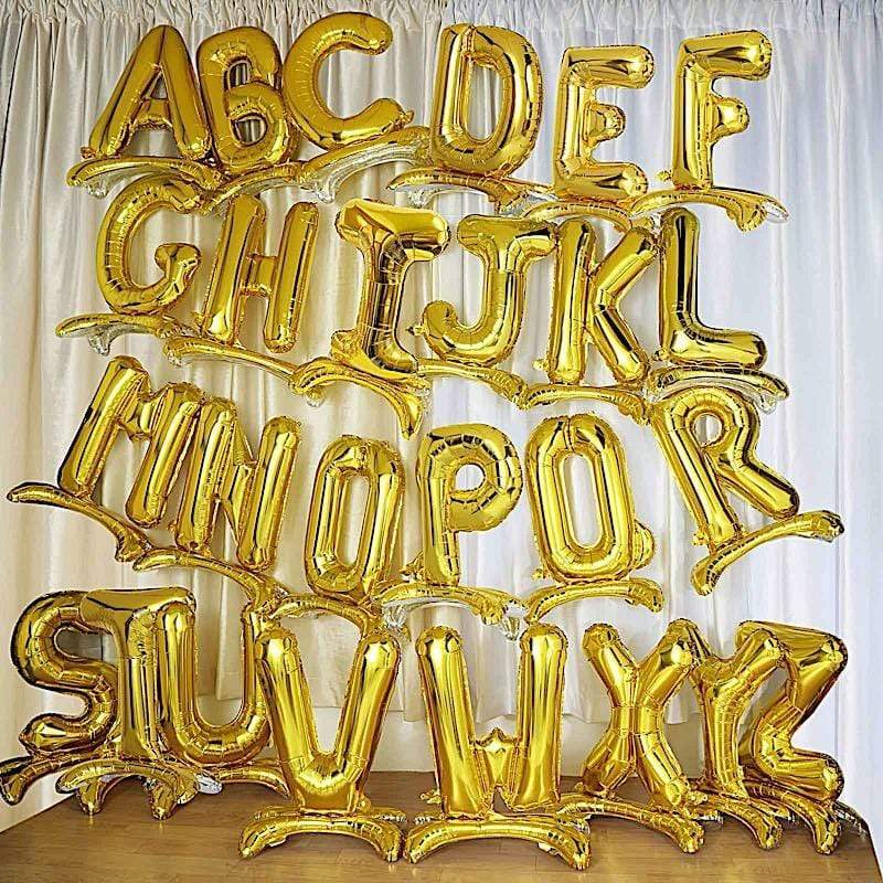 27" tall Mylar Foil Standing Balloon - Gold Letters