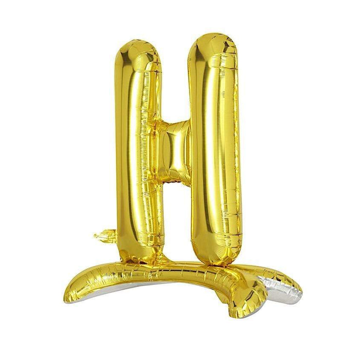 27" tall Mylar Foil Standing Balloon - Gold Letters BLOON_24G_H