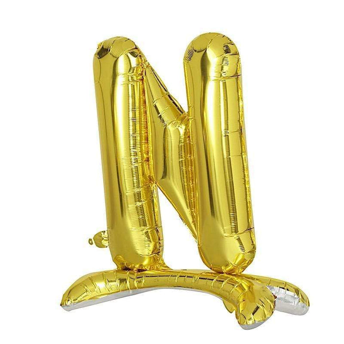 27" tall Mylar Foil Standing Balloon - Gold Letters BLOON_24G_N