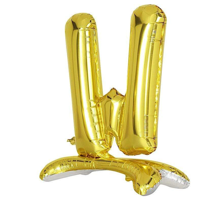 27" tall Mylar Foil Standing Balloon - Gold Letters BLOON_24G_W