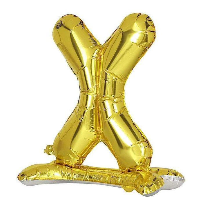 27" tall Mylar Foil Standing Balloon - Gold Letters BLOON_24G_X