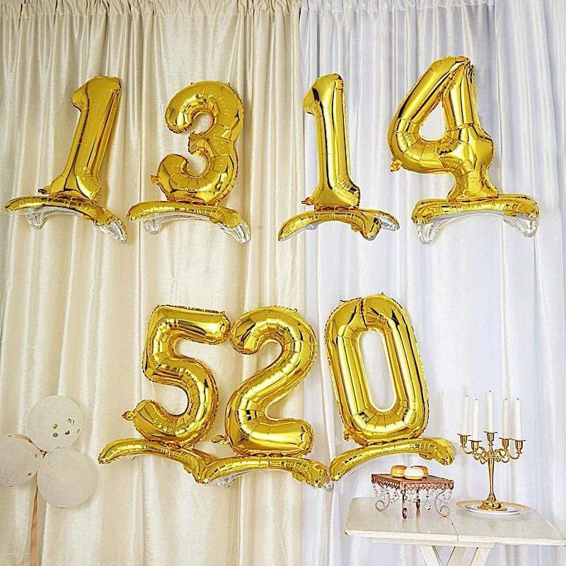 27" tall Mylar Foil Standing Balloon - Gold Numbers