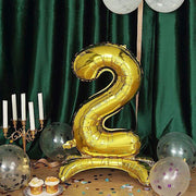27" tall Mylar Foil Standing Balloon - Gold Numbers