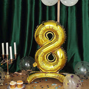 27" tall Mylar Foil Standing Balloon - Gold Numbers