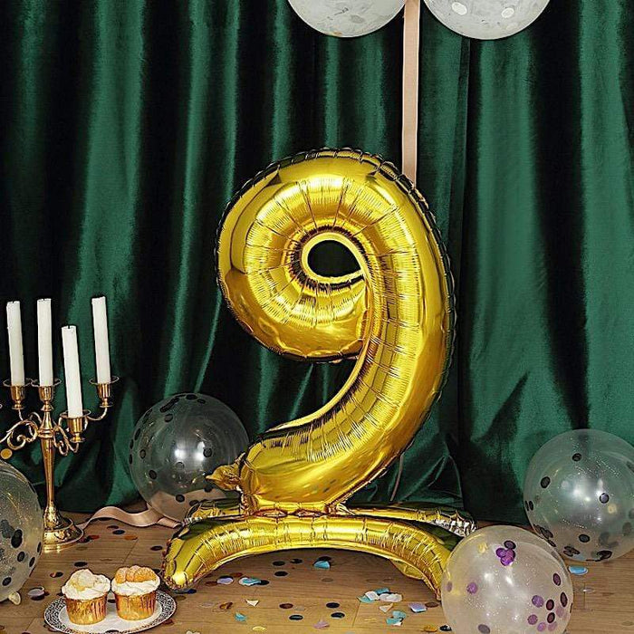 27" tall Mylar Foil Standing Balloon - Gold Numbers