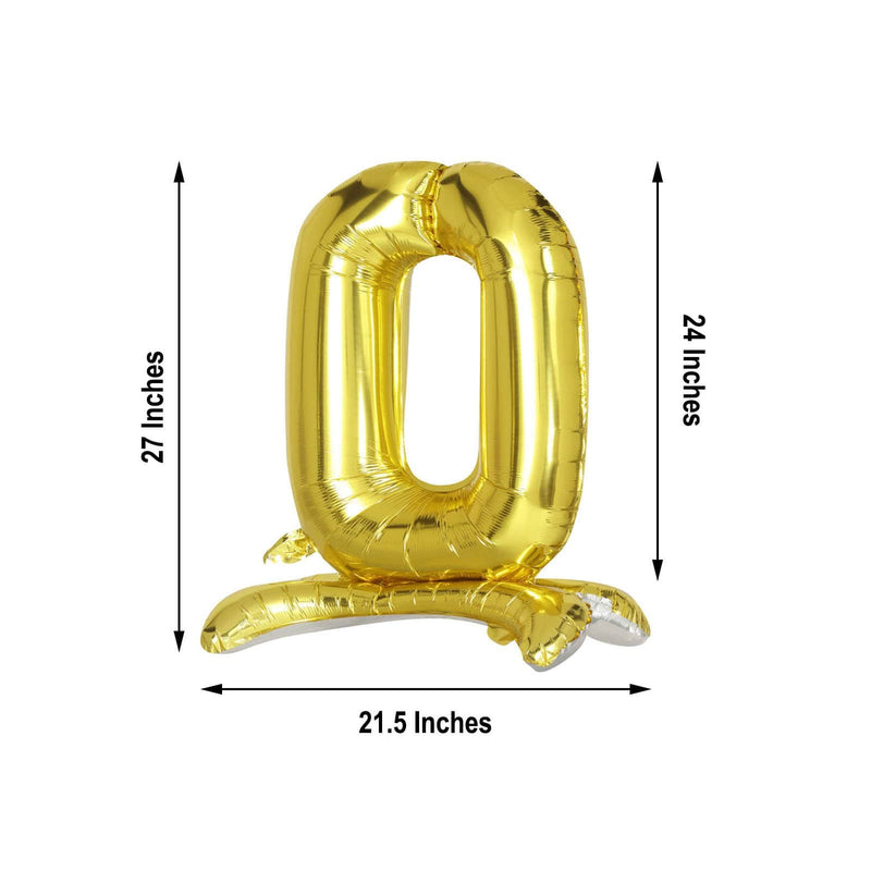 27" tall Mylar Foil Standing Balloon - Gold Numbers
