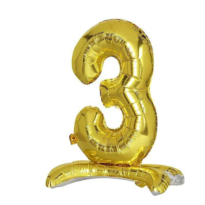 27" tall Mylar Foil Standing Balloon - Gold Numbers BLOON_24G_3