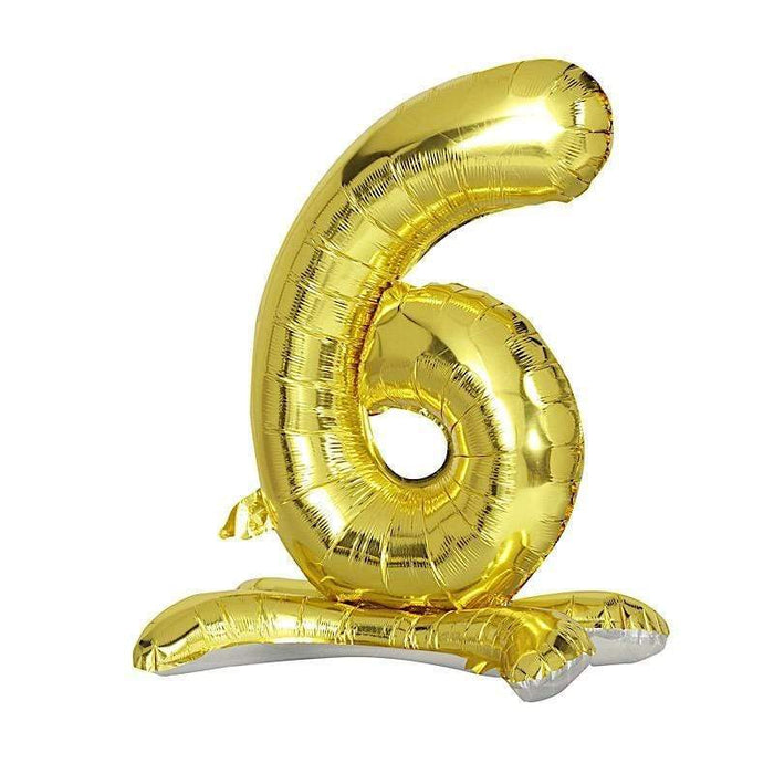 27" tall Mylar Foil Standing Balloon - Gold Numbers BLOON_24G_6
