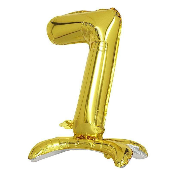 27" tall Mylar Foil Standing Balloon - Gold Numbers BLOON_24G_7