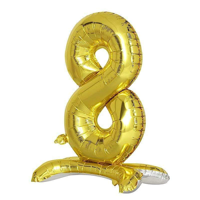 27" tall Mylar Foil Standing Balloon - Gold Numbers BLOON_24G_8
