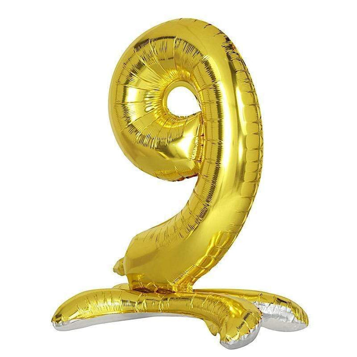 27" tall Mylar Foil Standing Balloon - Gold Numbers BLOON_24G_9