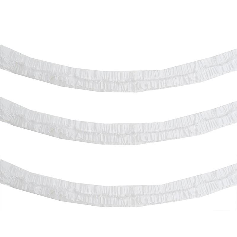 28 ft long Ruffled Tissue Paper Garlands PAP_GRLD_004_WHT