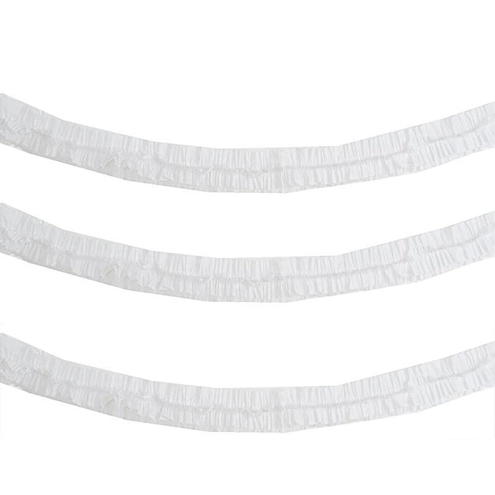 28 ft long Ruffled Tissue Paper Garlands PAP_GRLD_004_WHT