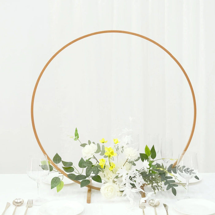 28" Round Metal Floral Hoop Standing Wreath Centerpiece Ring