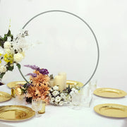 28" Round Metal Floral Hoop Standing Wreath Centerpiece Ring