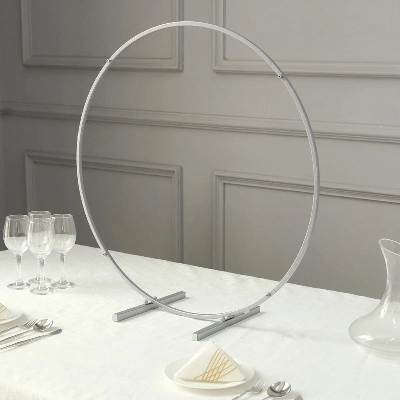 28" Round Metal Floral Hoop Standing Wreath Centerpiece Ring