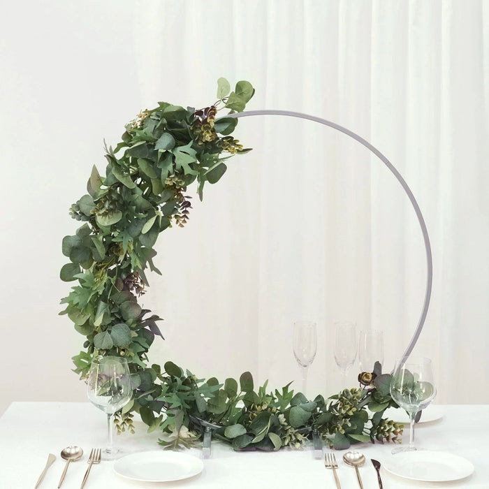 28" Round Metal Floral Hoop Standing Wreath Centerpiece Ring