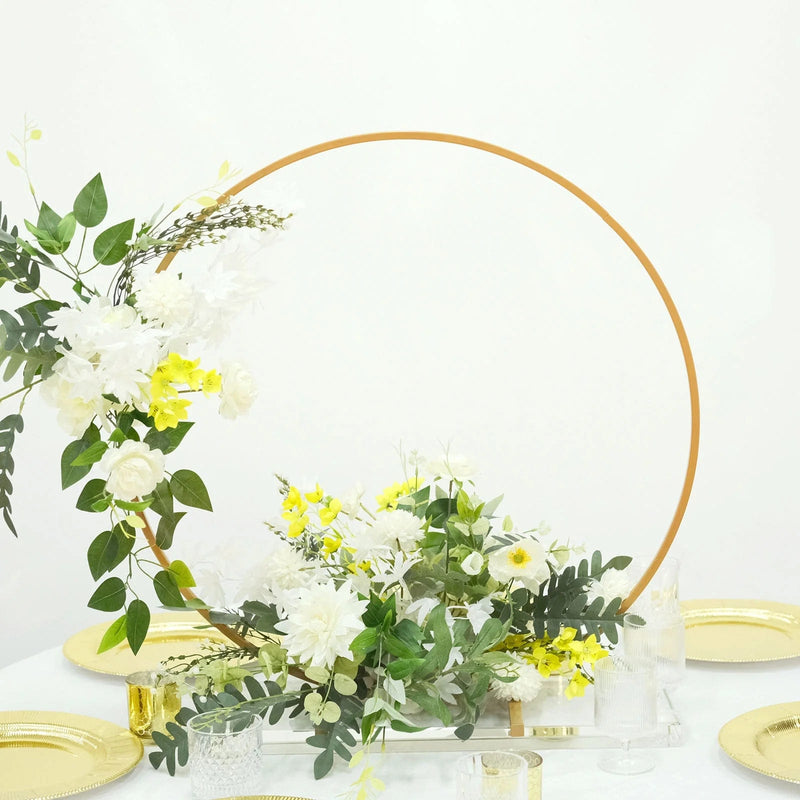 28" Round Metal Floral Hoop Standing Wreath Centerpiece Ring