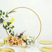 28" Round Metal Floral Hoop Standing Wreath Centerpiece Ring